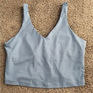Athleta Light Blue Ribbed Tank Top